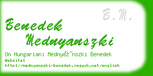 benedek mednyanszki business card